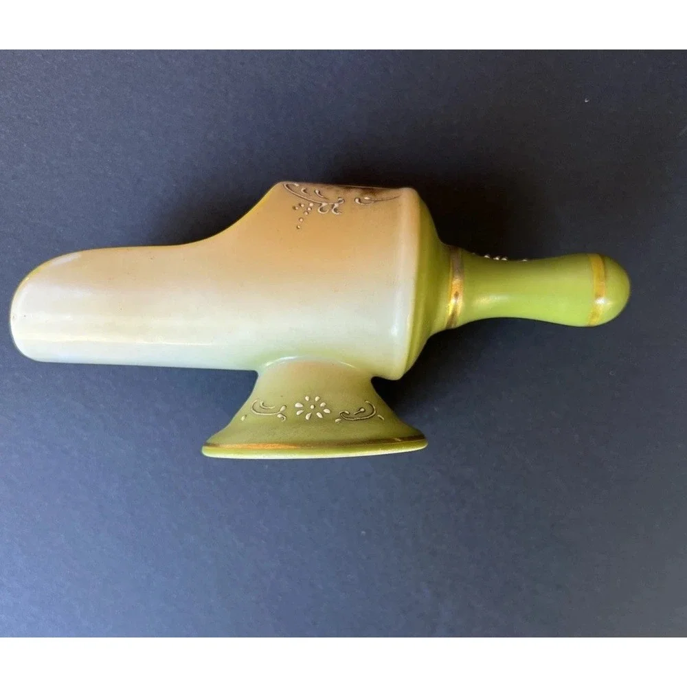 VTG S.G.K. Japan Hand Painted Footed Porcelain Spice Scoop Victorian Scene 5